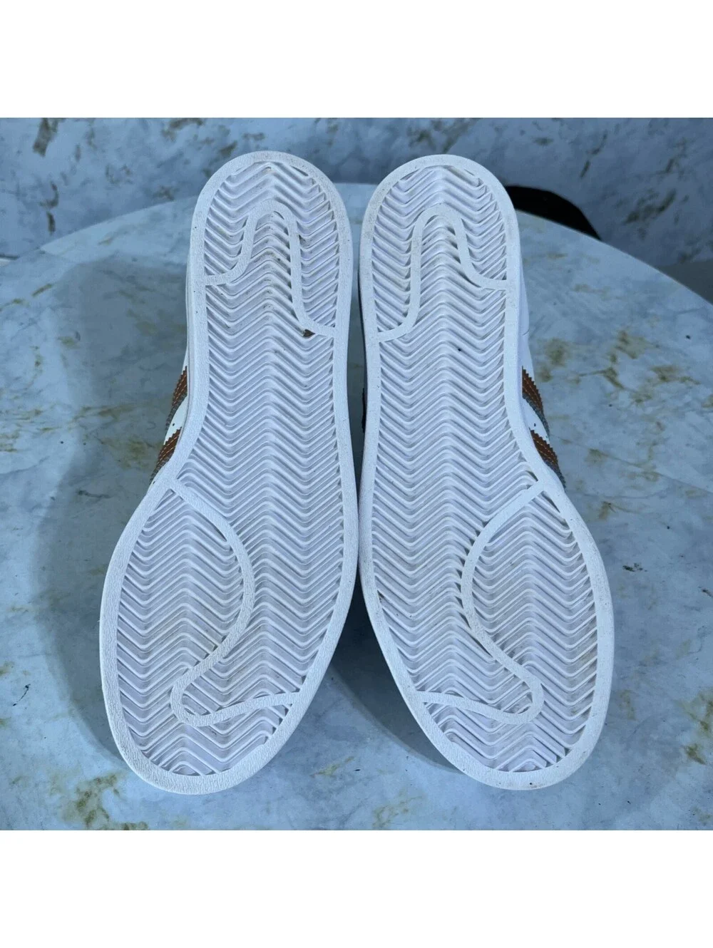 Adidas Superstar Women's Size 6.5 Shoes White Copper Casual Low Top Sneakers